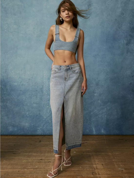 BDG Dresses & Skirts - BDG Light Blue Straight Denim Jeans Maxi Skirt Festival summer Nostalgic